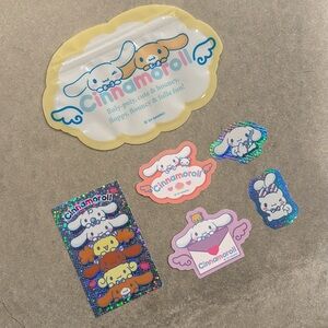 NWT BLIND BOX SANRIO CINNAMOROLL STICKER PACK WITH POUCH 5 STICKERS